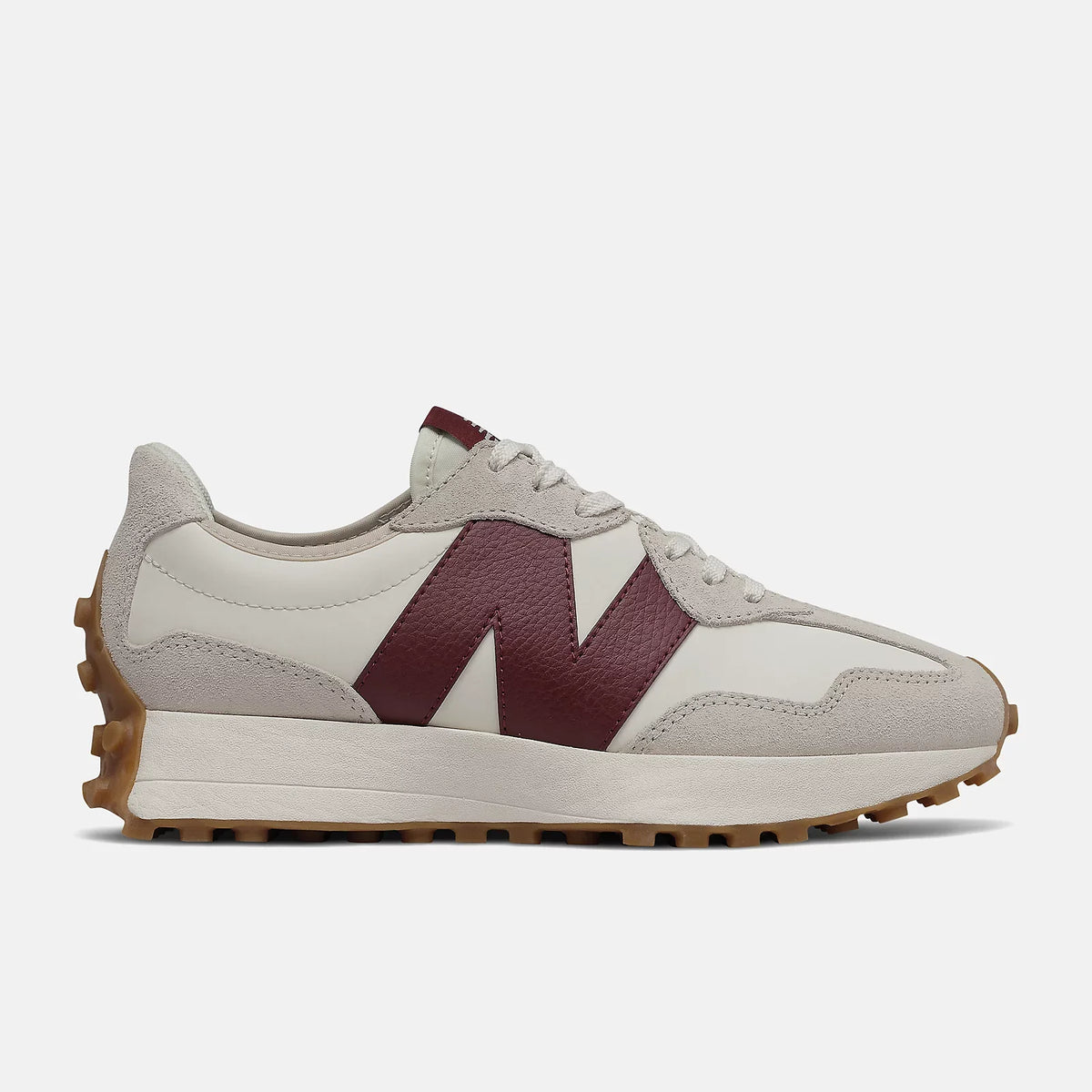 New balance 327 blanco beje y bordo